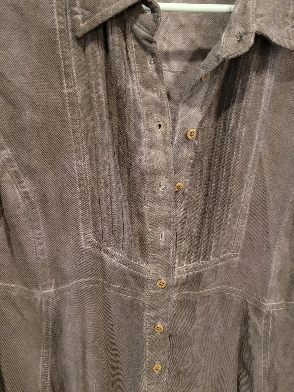 Soft Surroundings Washed Indigo Long-Sleeve Button Dress - Picture 5 of 5
